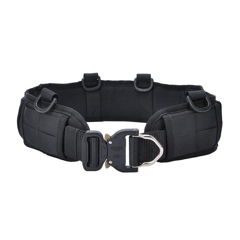 Fishing Belt - Cintura tattica imbottita nera, regolabile, con